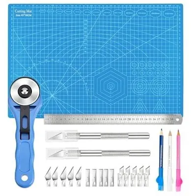 Zdjęcie produktu dla Mata do cięcia A3 samoregenerująca nóż rolkowy linijka zestaw DIY