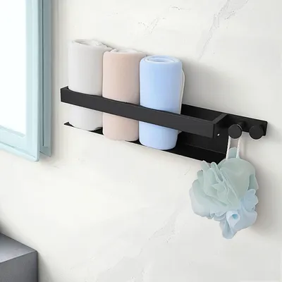 Immagine prodotto di Portasciugamani adesivo, 43 cm, in acciaio inossidabile, per il bagno