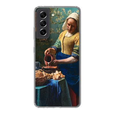 Produktbild von MuchoWow® Handyhülle Schutzhülle Hülle für Samsung Galaxy S21 FE Milchmädchen - Mandelblüte - Alte Meister Silikon Softcase Handy Hülle - Mobiltelefonhülle
