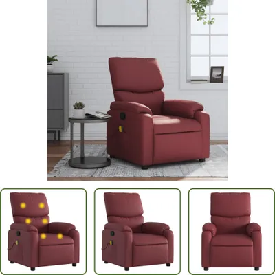 Produktbild von The Living Store Massagesessel Weinrot Kunstleder