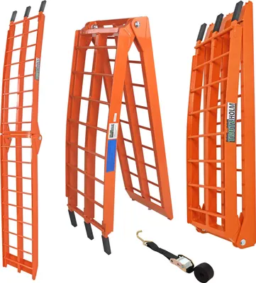 Produktbild von TRUTZHOLM 1 x Auffahrrampe klappbar 180 cm Traglast 340 kg Alu orange Riffelstab Verladerampe