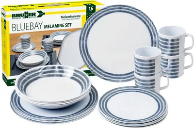 Produktbild von Brunner 0830160N.C6T, Blau, Weiß, Melamin, 4 Person(en), 4 Becken, 4 Stück(e), 300 ml