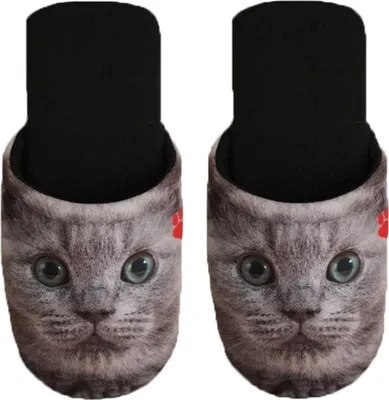 Produktbild von Betz Hausschuhe Pantoffel Pantolette Slipper für Sie und Ihn Katze Jersey Größe - L