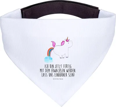 Produktbild von Mr. & Mrs. Panda Halstuch Für Hunde Einhorn Pupsen - Weiß - Geschenk, Unicorn, Lustig, Hund, Tuch, Freundin, Hundehalstuch, Regenbogen, Glitzer