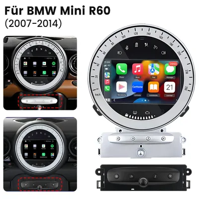 Produktbild von Qualcomm Carplay 7” Android 15 Autoradio GPS NAVI 4G WIFI BT RDS DAB+ SWC Für BMW MINI R60 2007-2010 2GB+32GB