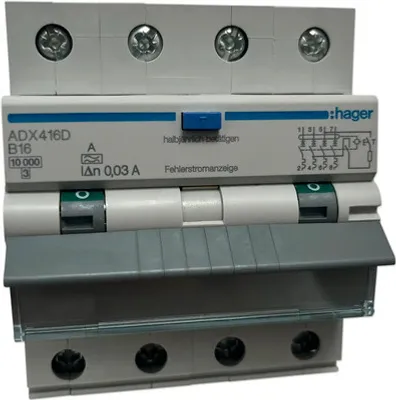 Zdjęcie produktu dla Hager ADX416D, Urządzenia prądu szczątkowego