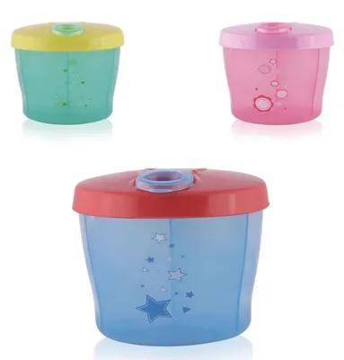 Zdjęcie produktu dla Pojemnik na mleko w proszku Baby Care, pojemnik na przekąski, z pokrywką, na trzy porcje, niebieski