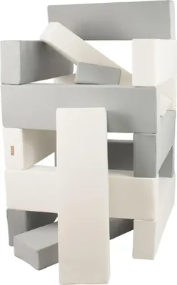 Zdjęcie produktu dla Wieża Jenga Komplet 15 Dużych Klocków Piankowych (Kolor: Biały, Szary)