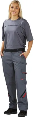 Produktbild von Größe 38 Damen Planam Highline Damen Bundhose schiefer schwarz rot Modell 2329