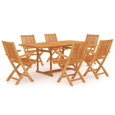Image de Ensemble à manger de jardin 7 pcs Bois de teck massif