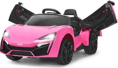 Produktbild von GOPLUS 12V Kinder Elektroauto, Kinderfahrzeug mit Fernbedienung, LED-Scheinwerfer, Softstart mit Stoßdämpferfeder für 3-8 Jahren