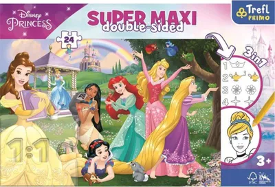 Obrázok produktu pre Trefl Puzzle Veselé princezné super maxi 24 dielikov - obojstranné