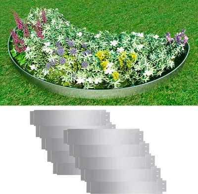 Produktbild von Möbel Rasenkanten 10 Stk. Verzinkter Stahl 100 x 20 cm - Beeteinfassungen &23477