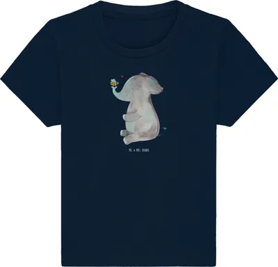 Produktbild von Mr. & Mrs. Panda Babyshirt Elefant Biene 24. - 36. Monat - French Navy - Geschenk, Hochzeitsgeschenk, Liebesspruch, Kleinkind Shirt, Heiratsantrag, T-Shirt Baby, Liebe