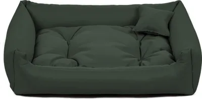 Image de Lit pour chien NEO - Lit confortable pour chien en tissu résistant, coussin pour chien durable de haute qualité (S - 65x55, vert bouteille)