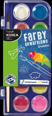 Produktbild von Aquarellfarben 12 Farben + Pinsel