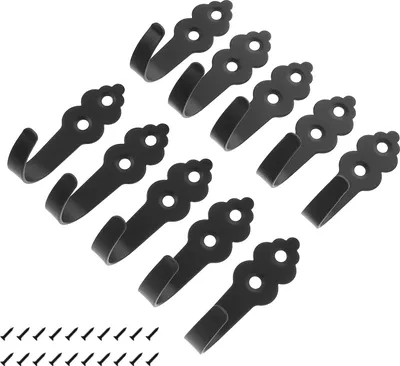 Image de INF Crochets muraux avec vis - paquet de 10 Le noir