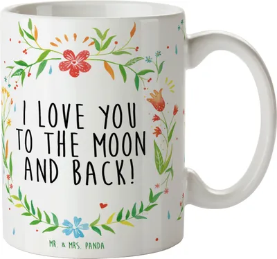 Produktbild von Mr. & Mrs. Panda Pott I love you to... - Geschenk, Geschenktasse, Tasse, Teetasse, Kaffeebecher, Kaffeetasse