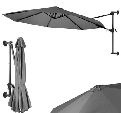 Produktbild von Wandsonnenschirm mit einem Durchmesser von 300 cm, wasserdichtes Polyester
