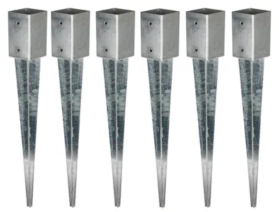 Produktbild von 6x Einschlagbodenhülse verzinkt 71x71x750mm Einschlaghülse Bodeneinschlaghülse