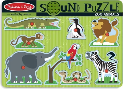 Image de Melissa & Doug - Puzzle sonore en bois Les animaux du zoo
