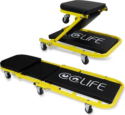 Produktbild von CCLIFE 2in1 KFZ Werkstatt Rollbrett Montagerollbrett Werkstatthocker Montageliege bis 150kg mit 6 360° Lenkrollen