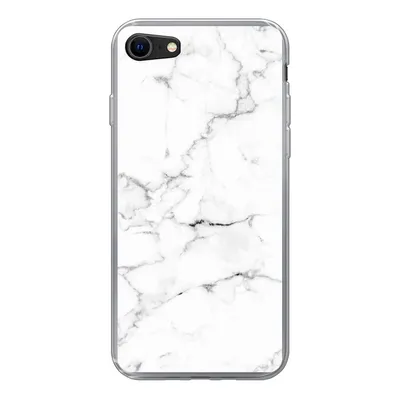 Produktbild von MuchoWow® Handyhülle Schutzhülle Hülle für iPhone 7 Marmor - Weiß - Grau - Luxus - Marmoroptik - Strukturiert Silikon Softcase Handy Hülle - Kartenhalter
