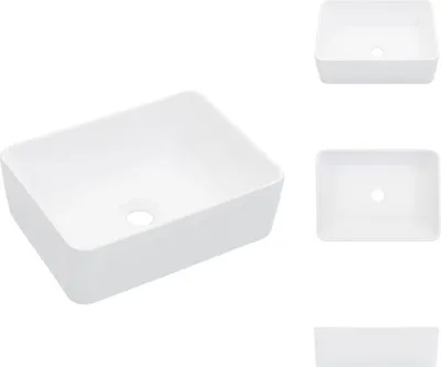 Immagine prodotto di vidaXL Lavabo 40 x 30 x 13 cm in Vetroceramica bianca - Lavabo da bagno