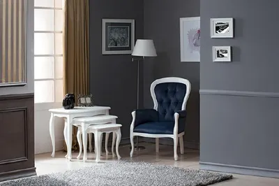 Produktbild von Chippendale Sessel Ohrensessel Sofa mit Fußhockern Set Hocker Klavierhocker Neu