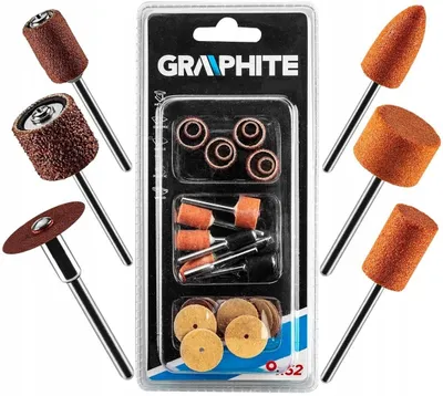 Produktbild von GRAPHITE Zubehör-Set für Minischleifer 52 Teile Schleifen