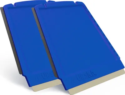 Produktbild von 2x Eiskratzer Auto Messing MURSKA Trapez 4 in 1 klein praktisch schnell - Scheibenkratzer Messingklinge Finnland - Blau