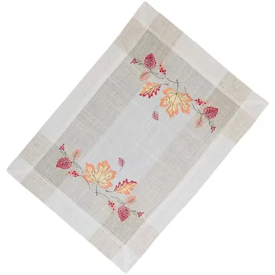 Produktbild von Tischdeckchen MELINA Blätter Herbst bunt Polyester Leinen 35 x 50 cm