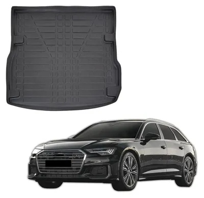 Produktbild von SCOUTT | Kofferraumwanne Laderaumwanne Kompatibel mit Audi A6 C8 Kombi ab 2018, mit Hoher Rand, Kofferraum-Schutzmatte, Geriffelt, Aufrollbar, Schwarz
