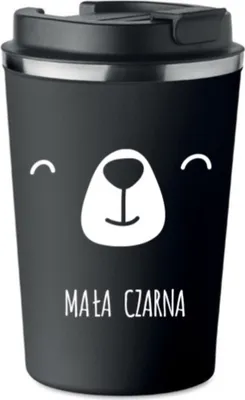 Obrázok produktu pre Prémiový termohrnček s potlačou LITTLE BLACK BEAR na kávu 350ml 0,35l KT_023