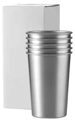Produktbild von Edelstahl-Reisebecher 350 ml in Silber, wiederverwendbar und leicht, ideal für unterwegs