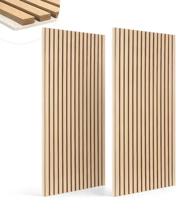 Produktbild von Vigevee Akustikpaneele Wandpaneele 120x60 cm Weißeiche, beiger Filz, UV, 2 Stück