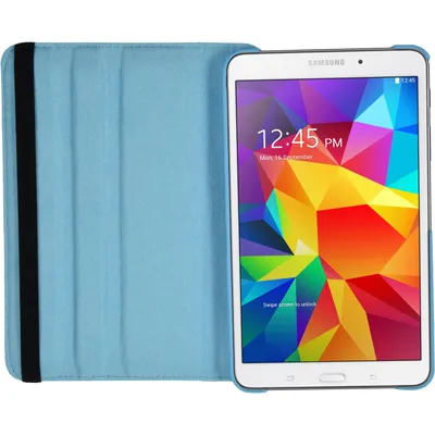 Produktbild von PhoneNatic Kunst-Lederhülle kompatibel mit Samsung Galaxy Tab 4 8.0 - 360° hellblau + 2 Schutzfolien