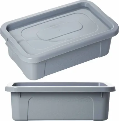 Produktbild von Aufbewahrungsbox Mit Deckel Kunststoffbehälter Container 33x20x10 Cm 4,5 L Grau