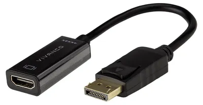 Produktbild von VIVanco™Hochwertiger 0,1 m DisplayPort-auf-HDMI-Adapter, Stecker auf Buchse, kompatibel mit 4K