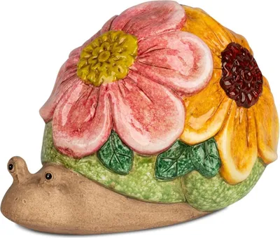 Produktbild von Gartenfigur Schnecke Dekofigur 19 cm  Blumen-Relief