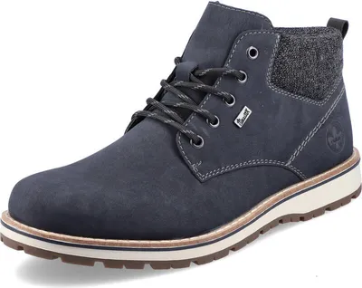 A single blue boot is shown against a white background.