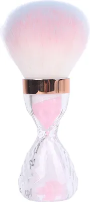 Obrázek produktu pro Štětec na oprašování nehtů, měkký čistič s rukojetí na manikúru a make-up, růžový