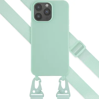 Zdjęcie produktu dla Etui silikonowe Selencia z odłączanym przewodem do Apple iPhone 14 Pro Max - turkusowe