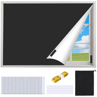Verdunkelungsrollo 200x148 cm Schwarz Polyester