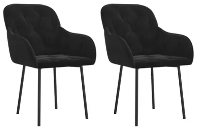 Imagen del producto de vidaXL: 2 sillas de comedor, color negro, tapizadas en terciopelo
