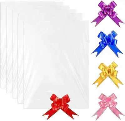 Imagen del producto de Papel de celofán transparente para envolver regalos, 75 x 100 cm, paquete de 5 unidades
