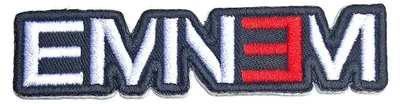 Produktbild von Eminem - Ausschnitt - Aufnäher zum Aufbügeln - Baumwolle Logo RO7957 (Einheitsgröße) (Weiß/Rot/Schwarz)