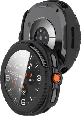 Produktbild von Schutzhülle mit Glas für Samsung Galaxy Watch 8 Classic 46 mm, Bizon Case Watch Adamo, Mattes Schwarz