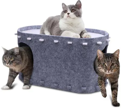 Immagine prodotto di Grande lettiera per gatti in materiale protettivo per il pelo, con isolanti resistenti all'inverno e facile da montare
