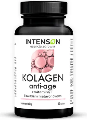 Zdjęcie produktu dla Intenson Kolagen + Hialuron + Witamina C Anti-Age, 60 tabletek